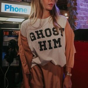 Ghost Him Tan Graphic Tee